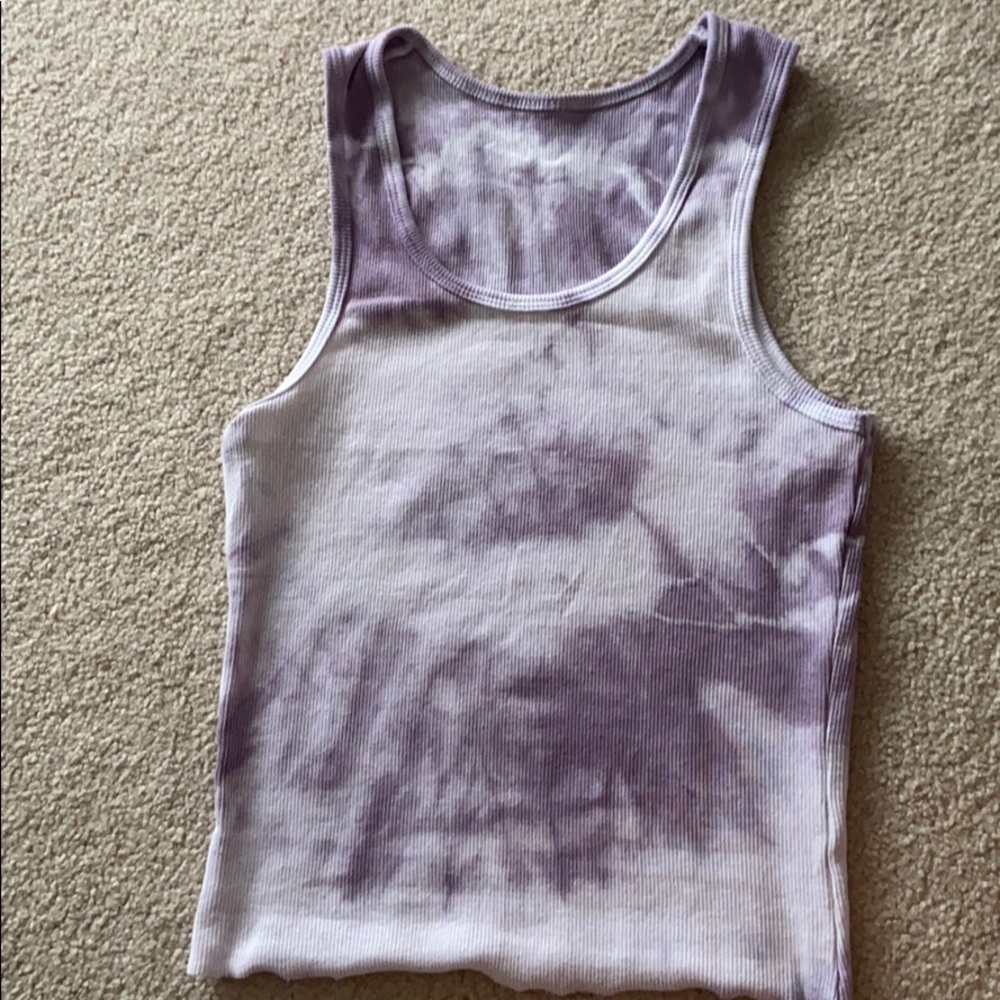 Cropped tie die tank top